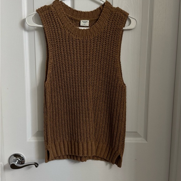 Abercrombie & Fitch Sweaters - Abercrombie & Fitch Tan Sleeveless Knit Sweater
